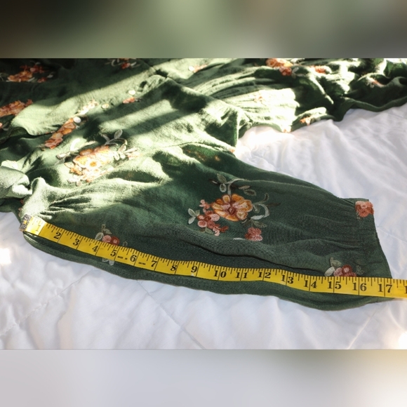 Anthropologie Figueroa & Flower Green Maxi Dress with Embroidery, Boho - Picture 3 of 7